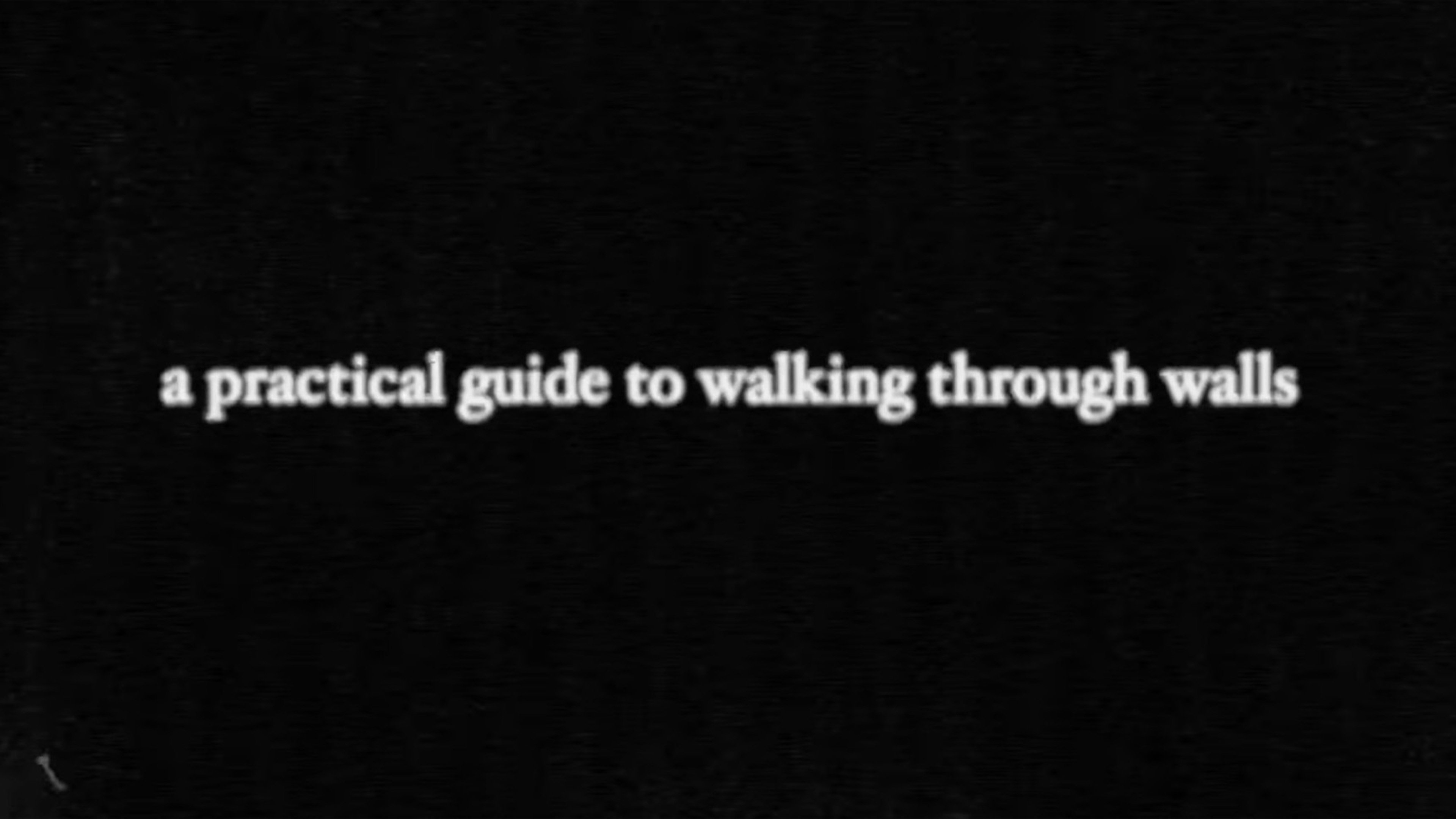 a practical guide to walking through walls|a practical guide to walking through walls