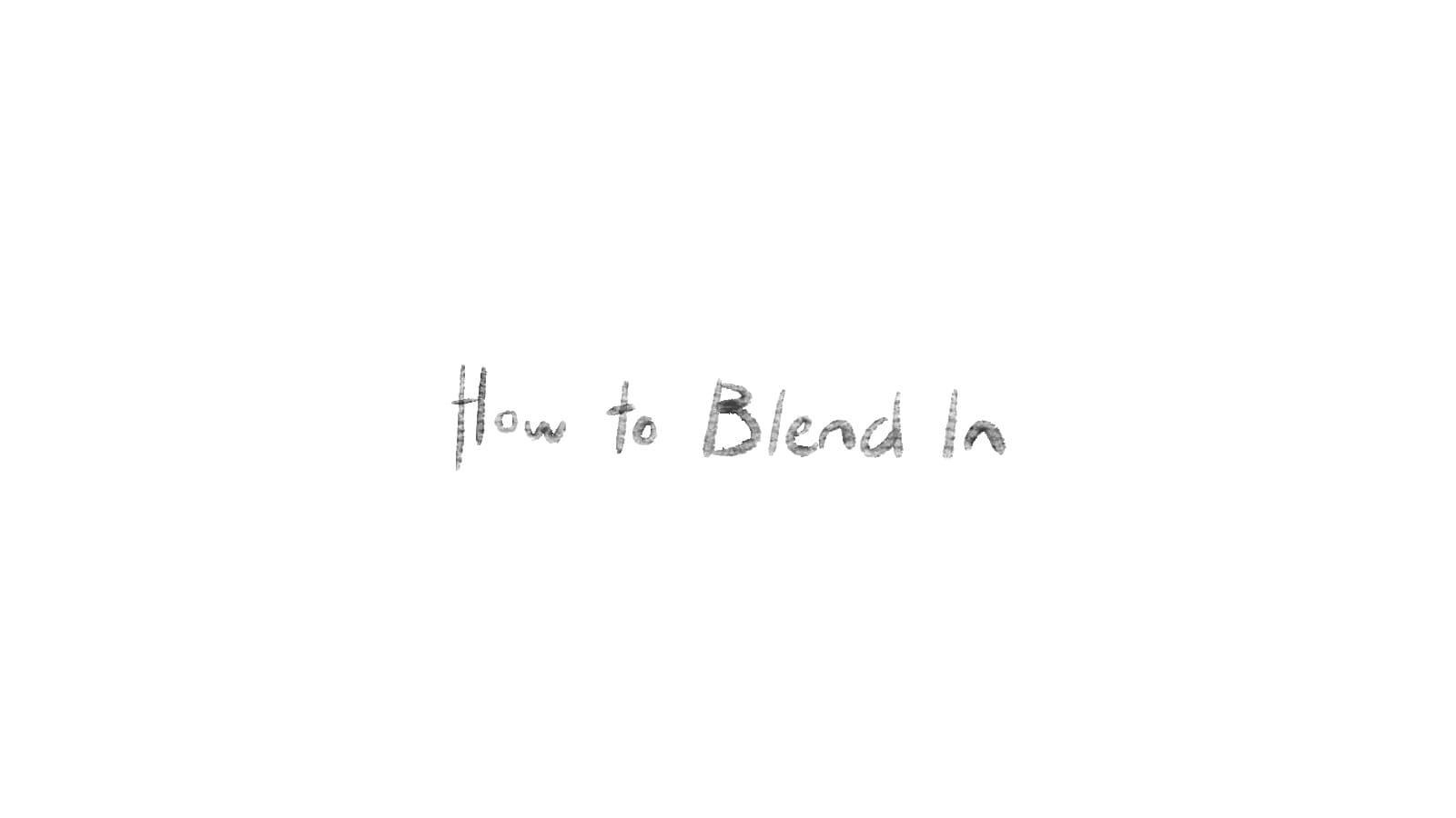 How to Blend In|How to Blend In