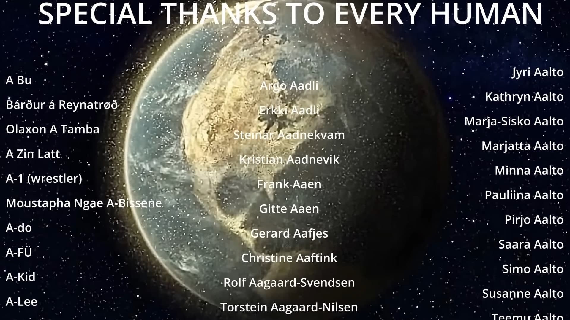 Earth End Credits (Extended)|Earth End Credits (Extended)