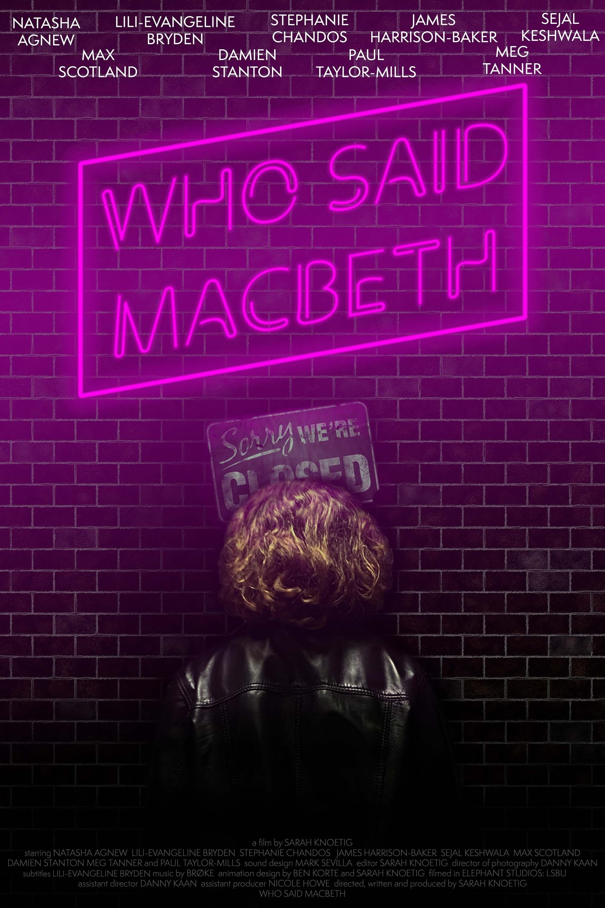 Who Said Macbeth | Who Said Macbeth